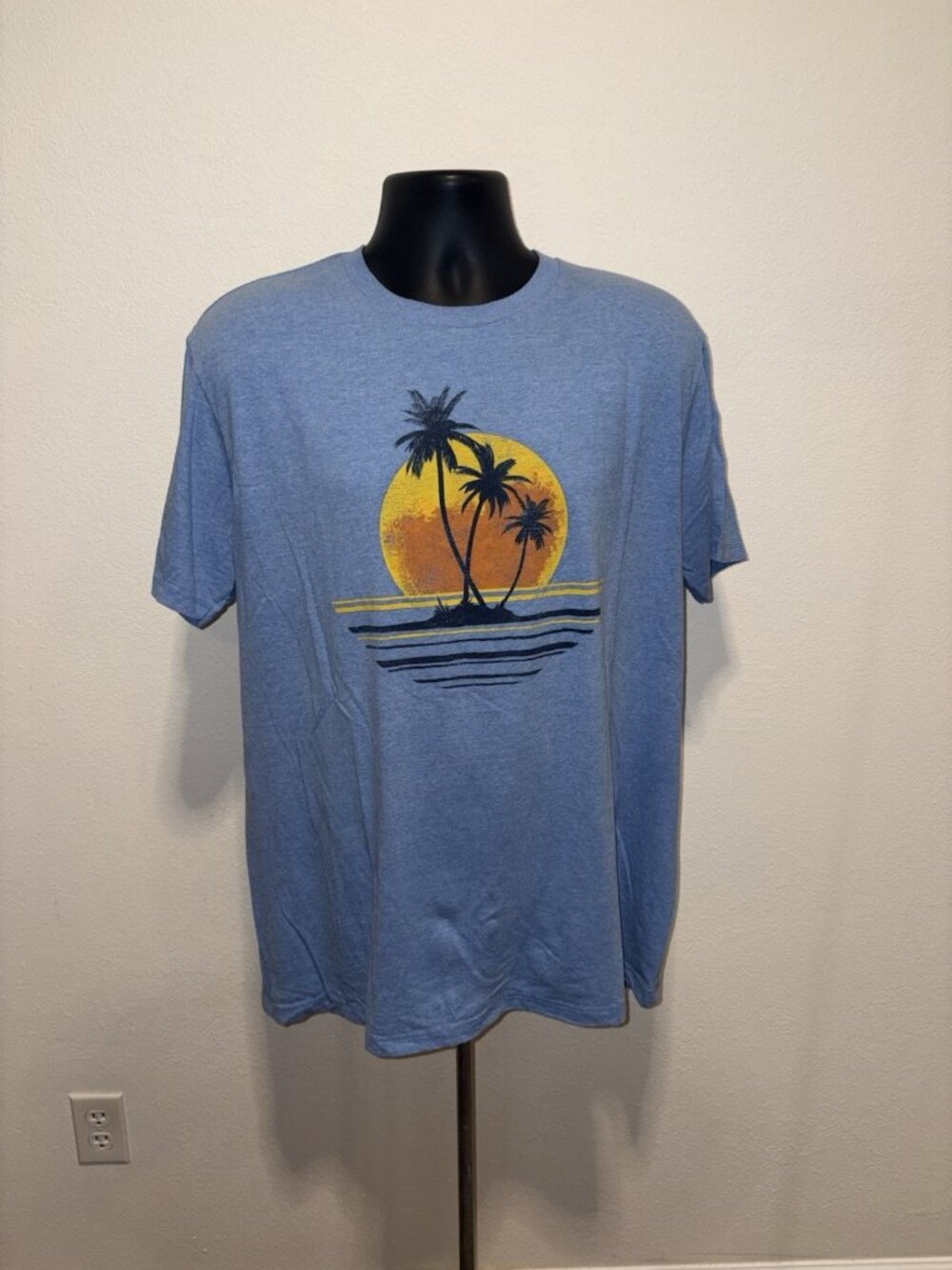Sonoma Sunset  Palm Tree Print Short Sleeve Crew Neck T Shirt Men  XL Top